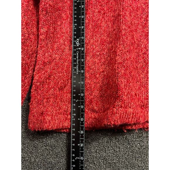 Woolrich Sweater Womens Medium Red Ruby Half Zip Mock Neck Ramie Blend Knit - Picture 6 of 7